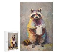 Rompecabezas para Adultos 1000 PCS Rompecabezas Raccoon Holding Toilet Paper-3 Rompecabezas Juegos Familiares Mejora La Memoria Cumpleaños Y Navidad 1000 PCS