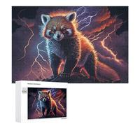 Rompecabezas para Adultos 1000 PCS Rompecabezas Red Panda Lightning Storm Juego De Ingenio con Rompecabezas, Divertido Y Humorístico, 1000 PCS