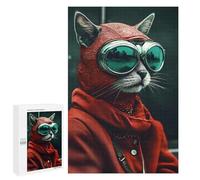 Rompecabezas para Adultos 1000 PCS Rompecabezas Red Riding Hood Cat Rompecabezas para Adultos Juguete Decoración De Pared Aliviador del Estrés Difícil Y Desafiante 1000 PCS