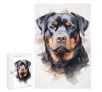 Rompecabezas para Adultos 1000 PCS Rompecabezas Rottweiler Watercolor Dog Rompecabezas para Adultos Juguete Decoración De Pared Aliviador del Estrés Difícil Y Desafiante 1000 PCS