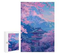 Rompecabezas para Adultos 1000 PCS Rompecabezas Sakura Mountain Painting Rompecabezas para Adultos Juguete Decoración De Pared Aliviador del Estrés Difícil Y Desafiante 1000 PCS