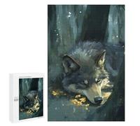 Rompecabezas para Adultos 1000 PCS Rompecabezas Sleeping Wolf in Forest Rompecabezas para Adultos Juguete Decoración De Pared Aliviador del Estrés Difícil Y Desafiante 1000 PCS