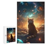 Rompecabezas para Adultos 1000 PCS Rompecabezas Space Cat Adventure -10 Rompecabezas para Adultos Juguete Decoración De Pared Aliviador del Estrés Difícil Y Desafiante 1000 PCS