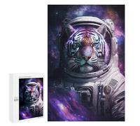 Rompecabezas para Adultos 1000 PCS Rompecabezas Tiger Astronaut in Space-3 Rompecabezas Juegos Familiares Mejora La Memoria Cumpleaños Y Navidad 1000 PCS