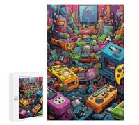Rompecabezas para Adultos 1000 PCS Rompecabezas Vibrant Retro Gaming Collage -3 Rompecabezas para Adultos Juego De Ingenio Análisis Y Lógica Regalos De Cumpleaños Y Únicos 1000 PCS