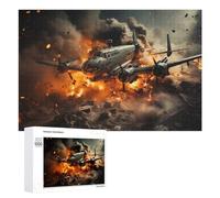 Rompecabezas para Adultos 1000 PCS Rompecabezas Warplane Explosion Scene Rompecabezas para Adultos Juego De Ingenio Análisis Y Lógica Interacción Entre Padres E Hijos 1000 PCS