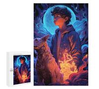 Rompecabezas para Adultos 1000 PCS Rompecabezas Young Boy with Mystical Dog Rompecabezas para Adultos Juguete Decoración De Pared Aliviador del Estrés Difícil Y Desafiante 1000 PCS