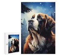 Rompecabezas para Adultos 1000 PCS Saint Bernard Dog Portrait Rompecabezas para Adultos Juegos Relajantes Difícil Regalos para Amigos Y Familiares 1000 PCS