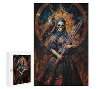 Rompecabezas para Adultos 1000 PCS Santa Muerte with Owl and Rifle Rompecabezas para Adultos Juegos Familiares Regalo De Cumpleaños Regalos De Cumpleaños 1000 PCS