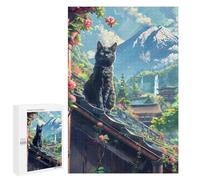 Rompecabezas para Adultos 1000 PCS Scenery Cat at Fuji Mount Rompecabezas para Adultos Juegos Familiares Corte De Precisión Cumpleaños Y Navidad 1000 PCS