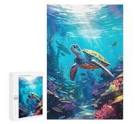 Rompecabezas para Adultos 1000 PCS Sea Turtle Animal Ocean Juego De Rompecabezas para Ejercitar La Mente Corte De Precisión Interacción Entre Padres E Hijos 1000 PCS