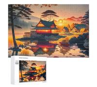 Rompecabezas para Adultos 1000 PCS Serene Sunset Reflections in A Traditional Village Rompecabezas para Adultos Juguete Decoración De Pared Regalos para Mujeres Gran Regalo para Juegos 1000 PCS