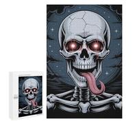 Rompecabezas para Adultos 1000 PCS Skull with Glowing Eyes and Tongue Rompecabezas para Adolescentes Juego De Ingenio Análisis Y Lógica 1000 PCS