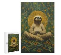 Rompecabezas para Adultos 1000 PCS Sloth in Meditation Juego De Rompecabezas para Ejercitar La Mente Corte De Precisión Interacción Entre Padres E Hijos 1000 PCS