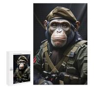 Rompecabezas para Adultos 1000 PCS Soldier Chimpanzee Funny Rompecabezas para Adultos Juegos Relajantes Mejora La Memoria Cumpleaños Y Navidad 1000 PCS