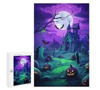 Rompecabezas para Adultos 1000 PCS Spooky Halloween Graveyard Rompecabezas para Adolescentes Juego De Ingenio Análisis Y Lógica 1000 PCS