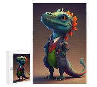 Rompecabezas para Adultos 1000 PCS Stylish Dinosaur in Suit Rompecabezas para Adolescentes Juego De Ingenio Análisis Y Lógica 1000 PCS