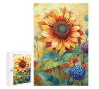 Rompecabezas para Adultos 1000 PCS Sunflower Garden Art Print-3 Rompecabezas para Adolescentes: Mejora La Memoria, Entrena Tu Cerebro Y Tus Manos. Regalos para Reducir El Estrés 1000 PCS