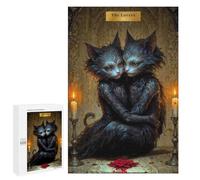 Rompecabezas para Adultos 1000 PCS The Lovers - Cat Tarot Card Rompecabezas para Adultos Juego De Ingenio Desafío Difícil 1000 PCS
