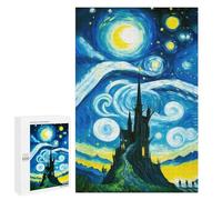 Rompecabezas para Adultos 1000 PCS The Starry Night Painting Rompecabezas para Adultos Juegos Relajantes Mejora La Memoria Difícil Y Desafiante 1000 PCS