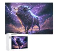 Rompecabezas para Adultos 1000 PCS Thundering Bull Epic Lightning Storm Rompecabezas para Adultos Juegos Familiares Decoración del Hogar Regalos para Amigos Y Familiares 1000 PCS