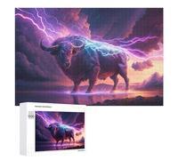 Rompecabezas para Adultos 1000 PCS Thundering Bull Lightning Storm Rompecabezas para Adultos Juguetes Antiestrés Mejora La Memoria Regalos De Cumpleaños Y Únicos 1000 PCS