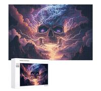 Rompecabezas para Adultos 1000 PCS Thundering Skull Epic Fantasy Artwork Rompecabezas para Adultos Juguetes Antiestrés Decoración del Hogar Cumpleaños Y Navidad 1000 PCS