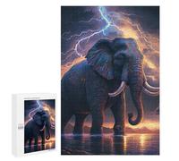 Rompecabezas para Adultos 1000 PCS Thunderstorm Elephant Majesty Rompecabezas para Adolescentes Juegos Familiares Difícil Difícil 1000 PCS