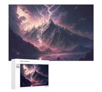 Rompecabezas para Adultos 1000 PCS Thunderstorm Mountain Landscape -4 Rompecabezas para Adultos Juegos Relajantes Una Obra De Arte Regalo De Cumpleaños, Regalos, 1000 PCS