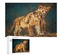 Rompecabezas para Adultos 1000 PCS Tiger Cubs in Wild Adventure Rompecabezas para Adultos Juguete Decoración De Pared Regalos para Mujeres Gran Regalo para Juegos 1000 PCS