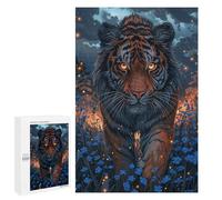 Rompecabezas para Adultos 1000 PCS Tiger in The Night Rompecabezas para Adultos Juegos Relajantes Mejora La Memoria Cumpleaños Y Navidad 1000 PCS