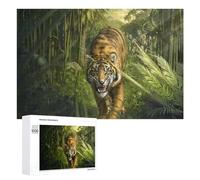 Rompecabezas para Adultos 1000 PCS Tiger in The Tropical Forest Rompecabezas para Adultos Juegos Divertidos Pero Regalos Divertidos Y Humorísticos para Amigos Y Familiares 1000 PCS
