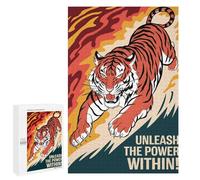 Rompecabezas para Adultos 1000 PCS Tiger Unleashed Power Juego De Rompecabezas para Ejercitar La Mente Corte De Precisión Interacción Entre Padres E Hijos 1000 PCS