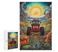 Rompecabezas para Adultos 1000 PCS Tractor in A Fantasy Pumpkin Field Rompecabezas para Adultos Juego De Ingenio Decoración Perfecta Cumpleaños Y Navidad 1000 PCS