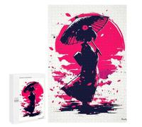 Rompecabezas para Adultos 1000 PCS Traditional Japanese Woman Under The Sakura Moon Rompecabezas para Adultos Juegos Relajantes Mejora La Memoria Difícil Y Desafiante 1000 PCS