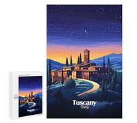 Rompecabezas para Adultos 1000 PCS Tuscan Village Night Rompecabezas para Adultos Juguetes Antiestrés Decoración del Hogar Cumpleaños Y Navidad 1000 PCS