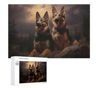 Rompecabezas para Adultos 1000 PCS Two German Shepherds at Dusk Rompecabezas para Adultos Juego De Ingenio Regalos para Mujeres Regalos para Amigos Y Familiares 1000 PCS