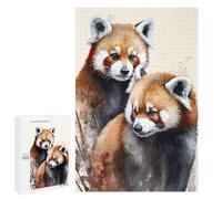 Rompecabezas para Adultos 1000 PCS Two Red Pandas Watercolor Rompecabezas para Adolescentes Juego De Ingenio Análisis Y Lógica 1000 PCS