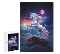 Rompecabezas para Adultos 1000 PCS Unicorn in The Night Sky Juego De Rompecabezas para Ejercitar La Mente Corte De Precisión Interacción Entre Padres E Hijos 1000 PCS