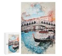 Rompecabezas para Adultos 1000 PCS Venice in Watercolor Rompecabezas para Adolescentes Juegos Familiares Difícil Difícil 1000 PCS