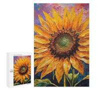 Rompecabezas para Adultos 1000 PCS Vibrant Sunflower Painting Rompecabezas para Adultos Juegos Familiares Alivia El Estrés Regalo De Cumpleaños, Regalos, 1000 PCS