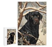 Rompecabezas para Adultos 1000 PCS Vintage Black Labrador Rompecabezas para Adolescentes Juego De Ingenio Análisis Y Lógica 1000 PCS
