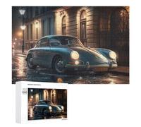 Rompecabezas para Adultos 1000 PCS Vintage Car in Rainy Street Scene Rompecabezas para Adultos Juego De Ingenio Decoración Perfecta Cumpleaños Y Navidad 1000 PCS