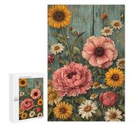 Rompecabezas para Adultos 1000 PCS Vintage Flowers Rompecabezas para Adultos Juguetes Antiestrés Análisis Y Lógica Regalo De Cumpleaños, Regalos, 1000 PCS