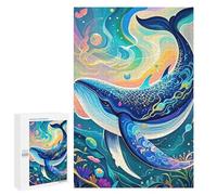 Rompecabezas para Adultos 1000 PCS Whale in Colorful Abstract Ocean Rompecabezas para Adultos Juegos Relajantes Difícil Regalos para Amigos Y Familiares 1000 PCS