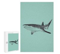 Rompecabezas para Adultos 1000 PCS Whale Shark Illustration on Teal Background Rompecabezas para Adultos Juego De Ingenio Desafío Difícil 1000 PCS