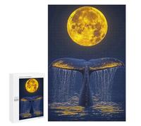 Rompecabezas para Adultos 1000 PCS Whale Tail Under Full Moon Rompecabezas para Adultos Juego Práctico Mejora La Memoria Regalos para Amigos Y Familiares 1000 PCS