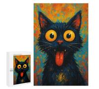 Rompecabezas para Adultos 1000 PCS Whimsical Black Cat Portrait Rompecabezas para Adultos Juego Práctico Mejora La Memoria Regalos para Amigos Y Familiares 1000 PCS