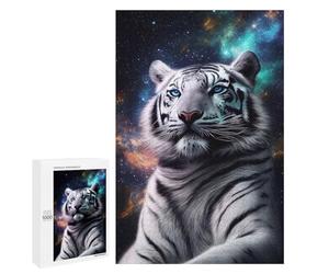 Rompecabezas para Adultos 1000 PCS White Tiger Galaxy Animal Rompecabezas para Adultos Juego Práctico Mejora La Memoria Regalos para Amigos Y Familiares 1000 PCS