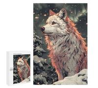 Rompecabezas para Adultos 1000 PCS White Wolf in Snowy Forest Rompecabezas para Adultos Juegos Familiares Corte De Precisión Cumpleaños Y Navidad 1000 PCS